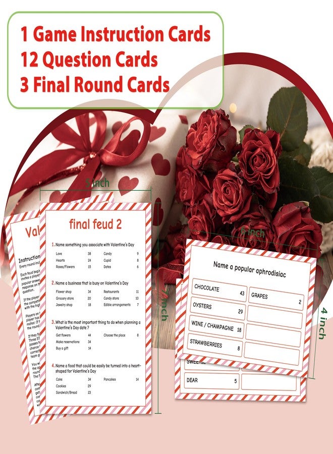 Xenseou Valentine's Day Family Feud Game,Funny Valentine's Day Party Games, Valentine's Day Trivia Game, Family Feud Quiz Holiday Games for Groups QRJ-FF01 - Image 2