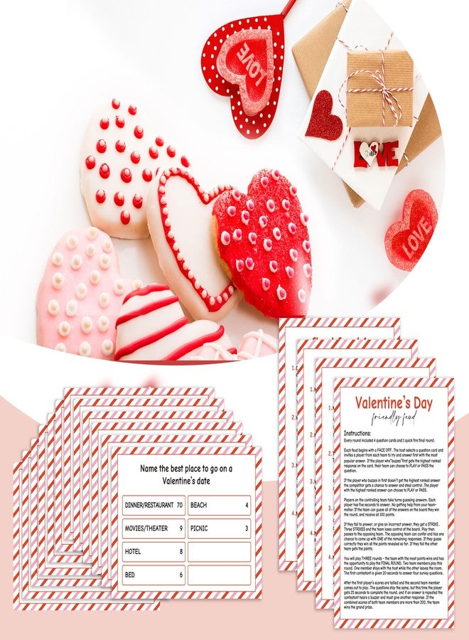 Xenseou Valentine's Day Family Feud Game,Funny Valentine's Day Party Games, Valentine's Day Trivia Game, Family Feud Quiz Holiday Games for Groups QRJ-FF01 - Image 3