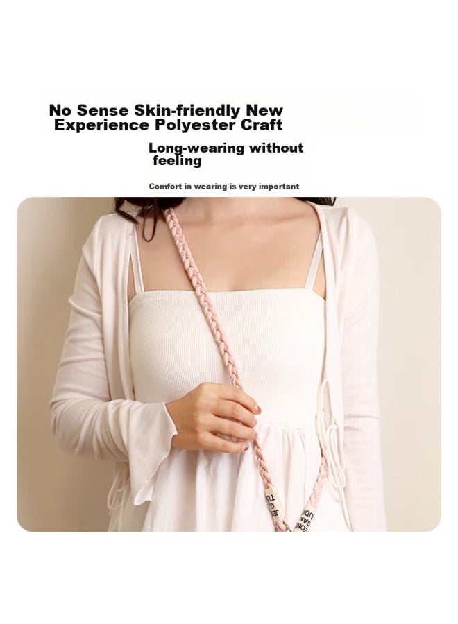 Bzbc Phone Lanyard, Neck Strap, Crossbody, Anti-loss Phone Case, Braided Cord, Suitable For Apple, Huawei, Android Phones, Long Style, Black And White With Dots - Image 2