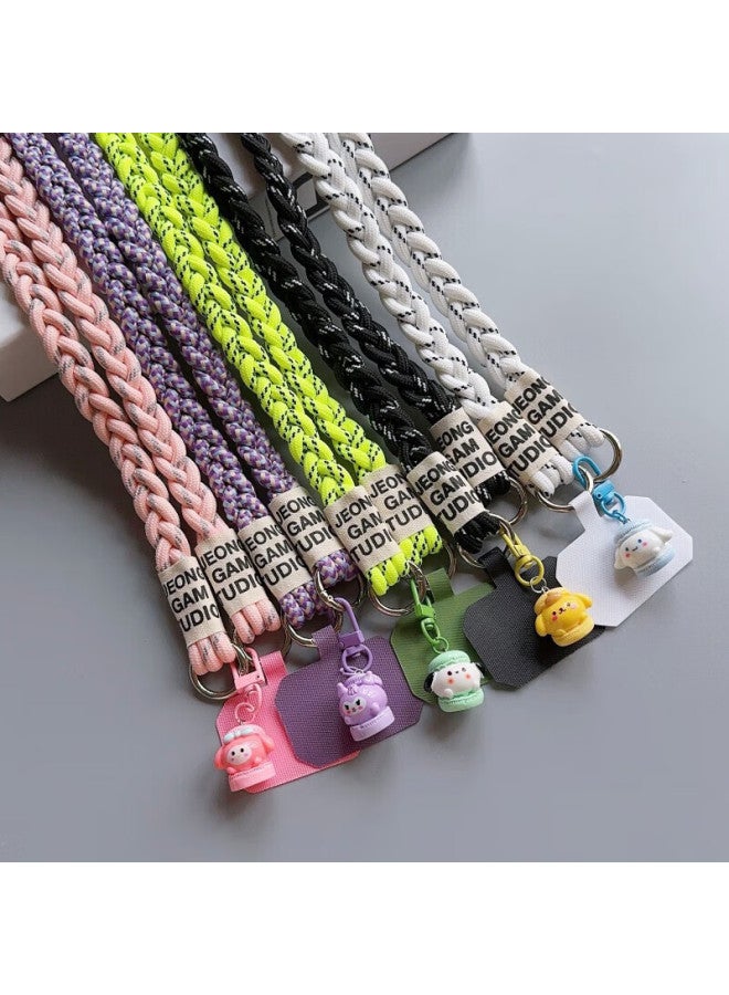 Bzbc Phone Lanyard, Neck Strap, Crossbody, Anti-loss Phone Case, Braided Cord, Suitable For Apple, Huawei, Android Phones, Long Style, Black And White With Dots - Image 5