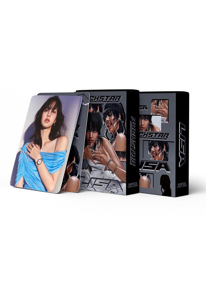 EHOME 55 Piece BLACKPINK LISA New Album ROCKSTAR Lomo Card  - Image 5