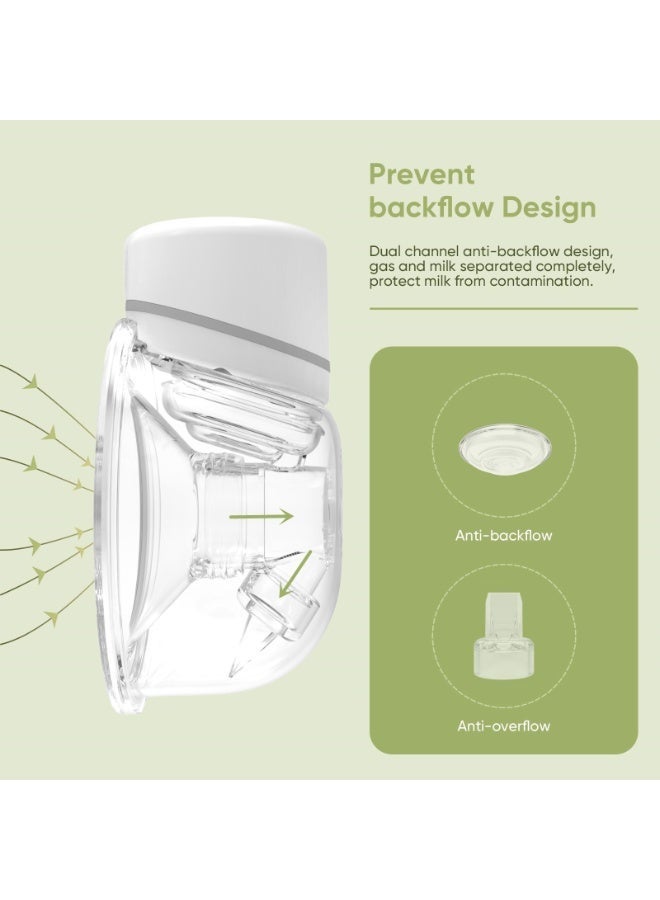 Yaqeen Portable hands-free ergonomic electric breast pump (2-pack), with LCD display, BPA-free, 4 modes, 12 suction levels, includes 10 milk storage bags and 6 different sized rubber stoppers. - Image 4