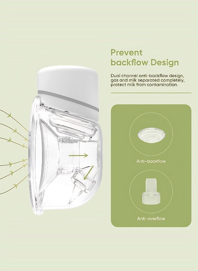 مضخة ثدي كهربائية مزدوجة قابلة للارتداء بدون استخدام اليدين، مضخة ثدي محمولة بأربعة أوضاع و12 مستوى وشاشة LCD خالية من مادة BPA، مضخة ثدي هادئة مع 10 أكياس لتخزين الحليب و6 حشوات سيليكون بأحجام مختلفة للأمهات المرضعات. - Image 2