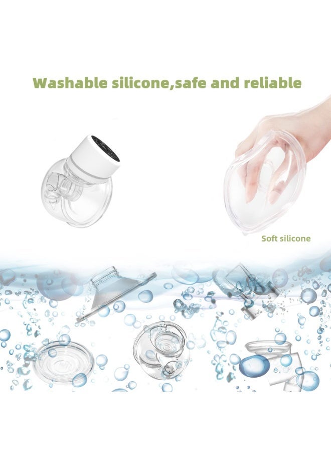 مضخة ثدي كهربائية مزدوجة قابلة للارتداء بدون استخدام اليدين، مضخة ثدي محمولة بأربعة أوضاع و12 مستوى وشاشة LCD خالية من مادة BPA، مضخة ثدي هادئة مع 10 أكياس لتخزين الحليب و6 حشوات سيليكون بأحجام مختلفة للأمهات المرضعات. - Image 5