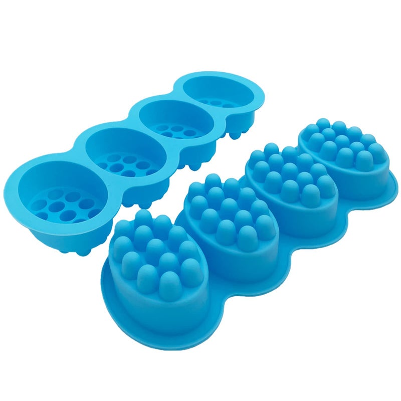2 Pieces Silicone Massage Soap Mold Oval Massage Soap Bar Making Mould Silicon Candle Candy Chocolate Cake Baking Pan