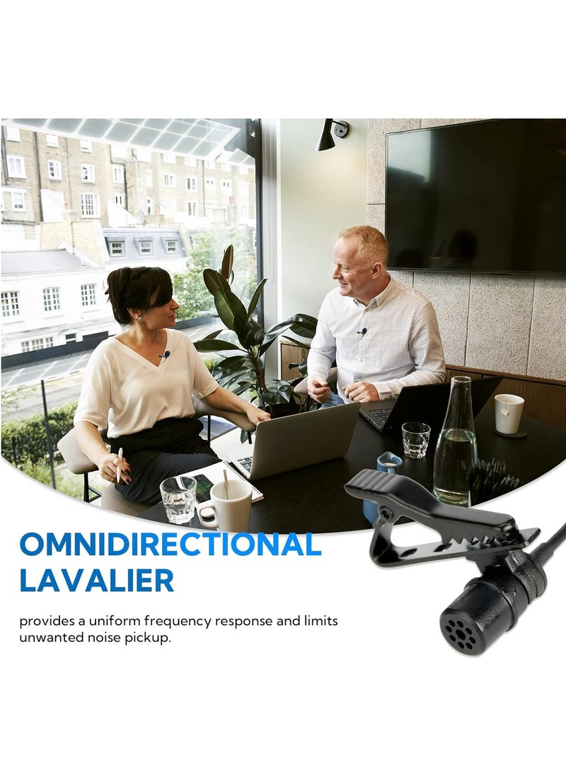 MOURIV - CM208 Omnidirectional Dual Lavalier Microphone Clip-on Lapel Mic for iPhone Android & Windows Smartphones PC DSLR Cameras Audio Recorders, YouTube, Interview, Studio, Video Recording (6 Meter) - Image 1