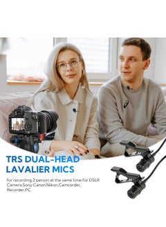 MOURIV CM208 Omnidirectional Dual Lavalier Microphone Clip-on Lapel Mic for iPhone Android & Windows Smartphones PC DSLR Cameras Audio Recorders, YouTube, Interview, Studio, Video Recording (6 Meter)  - Image 5