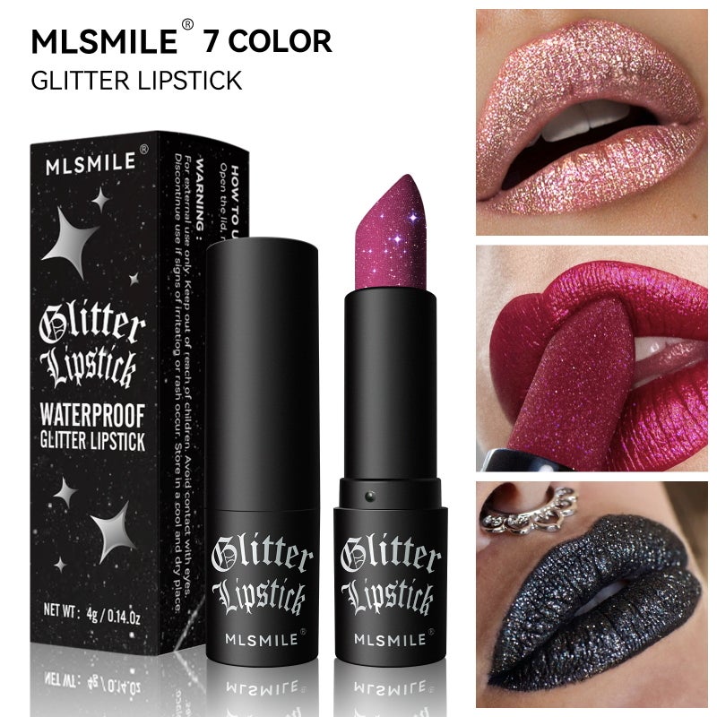 Mlsmile Non-Stick Cup Matte Lipstick Flash Diamond Lipstick Halloween Dark Vampire Makeup - Image 2