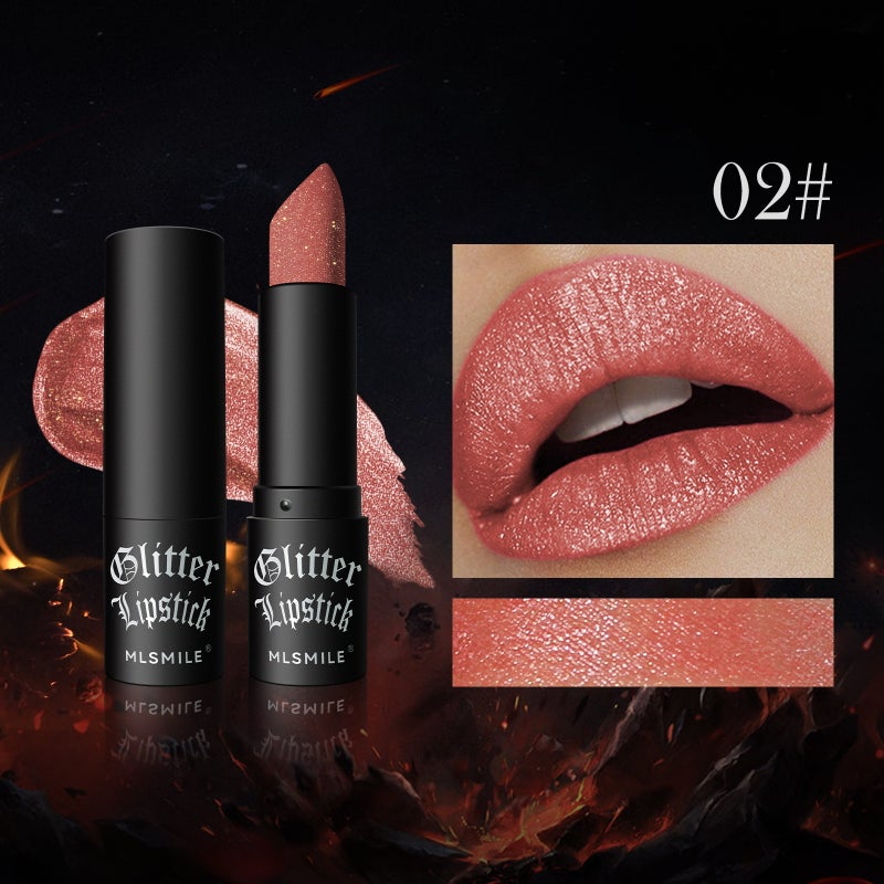 Mlsmile Non-Stick Cup Matte Lipstick Flash Diamond Lipstick Halloween Dark Vampire Makeup - Image 1