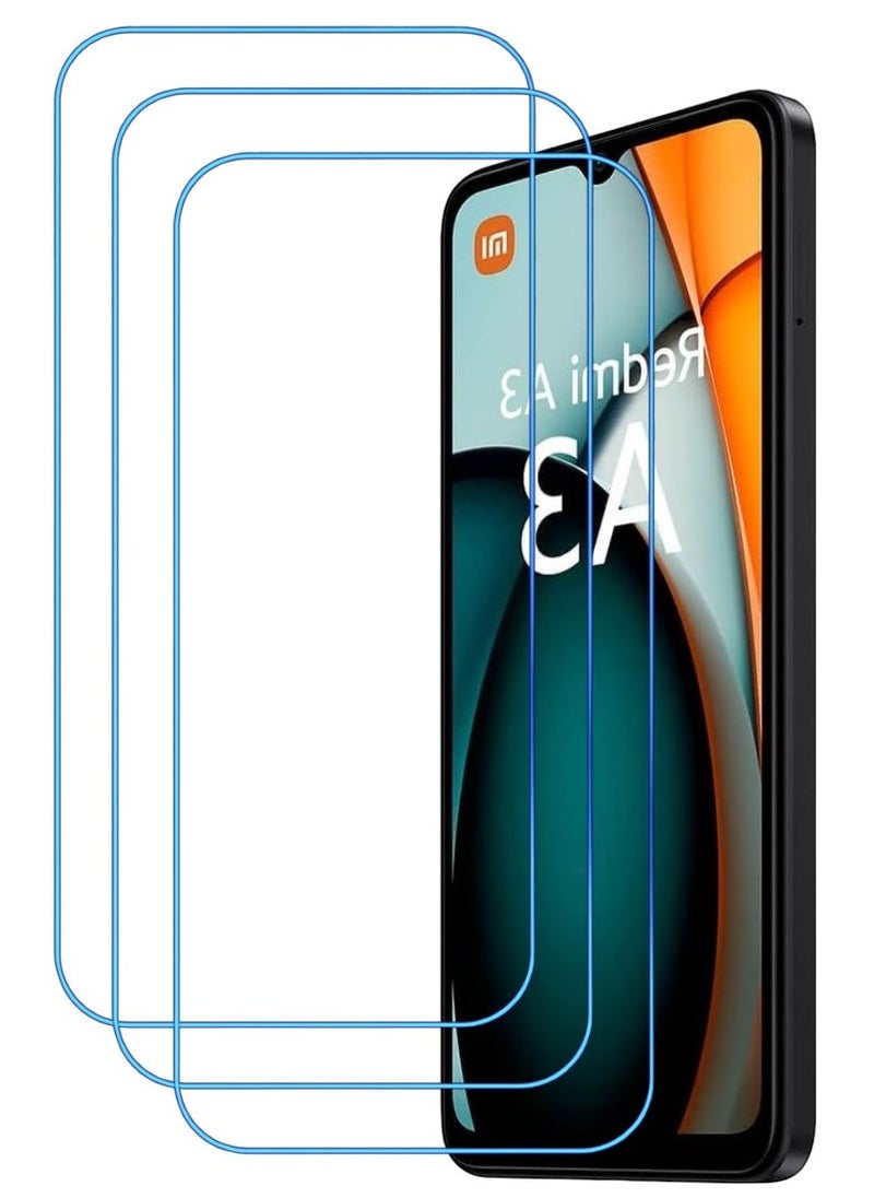 ACLIX 3 Pieces Antistatic ESD Dustproof Premium Quality High Definition Clear Tempered Glass Screen Protector Designed For Xiaomi Redmi A3 - Image 1