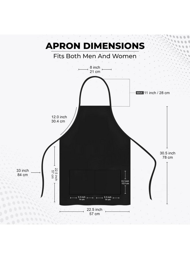 Cranique Polyester Kitchen Apron with Adjustable Strap Two Pockets for Women & Men | Free Size Apron for Kitchen, Hotel, Cafe, Restaurant, Salon, Workshop, Garage, Drawing, Cooking Apron - Black - Image 4
