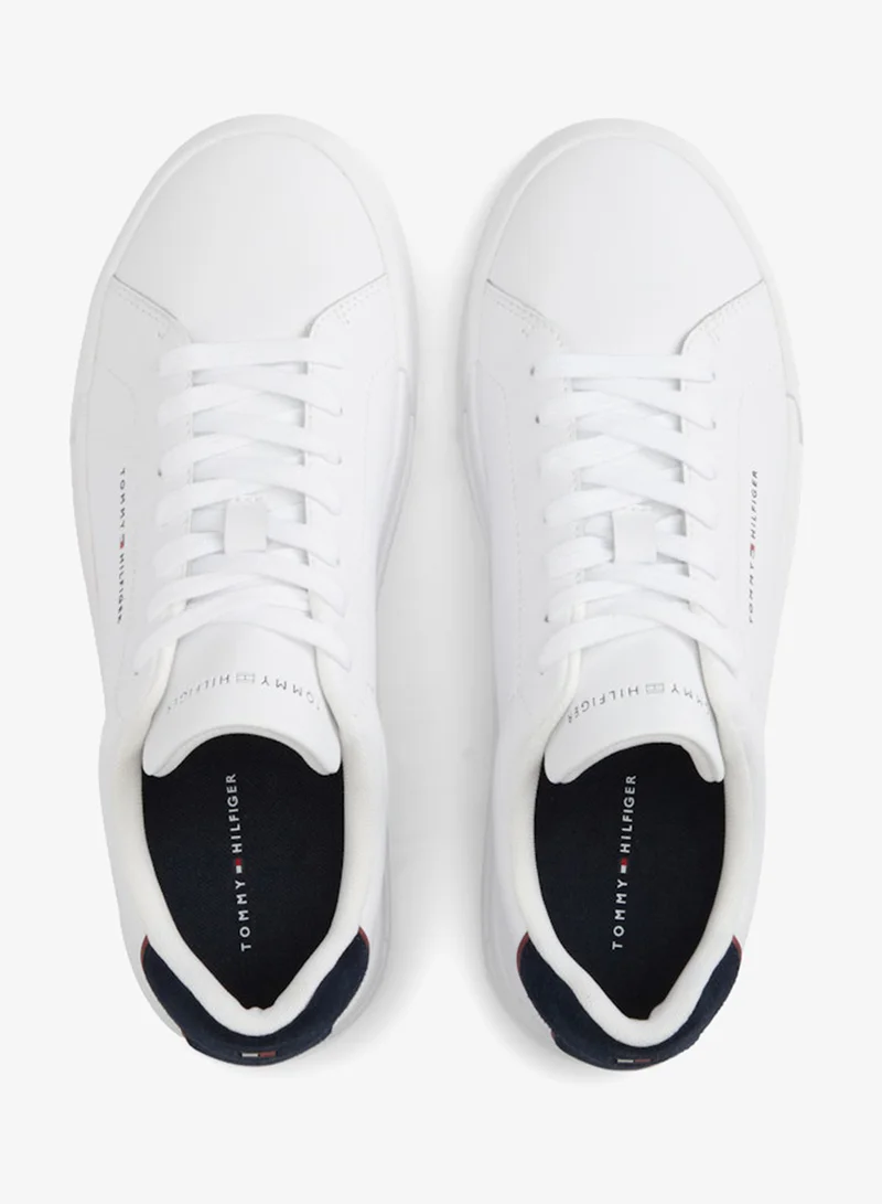 Tommy Hilfiger White/Desert Sky Logo Court Trainers With Leather for Men | Best Price UAE
