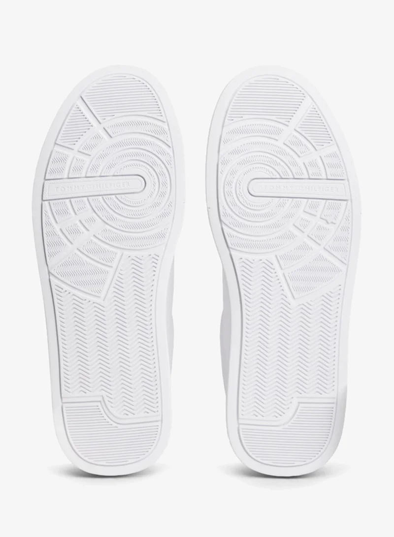 Tommy Hilfiger White/Desert Sky Logo Court Trainers With Leather for Men | Best Price UAE