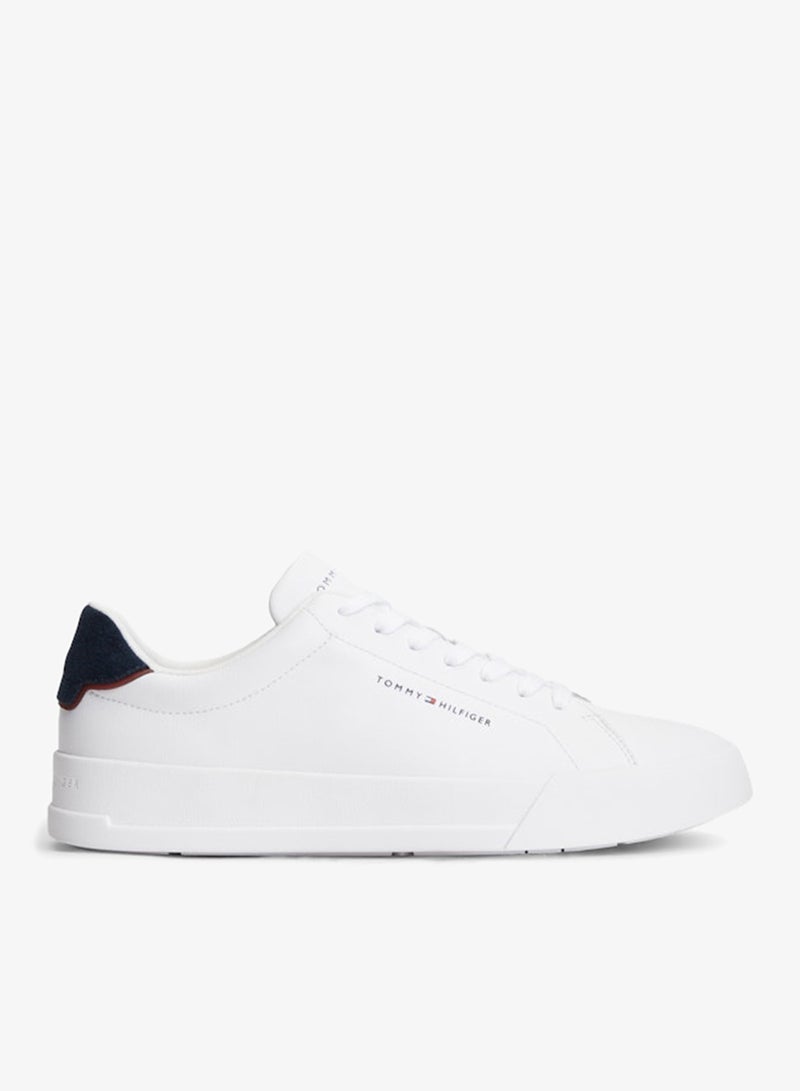 TOMMY HILFIGER Logo Court Trainers With Leather - Image 1