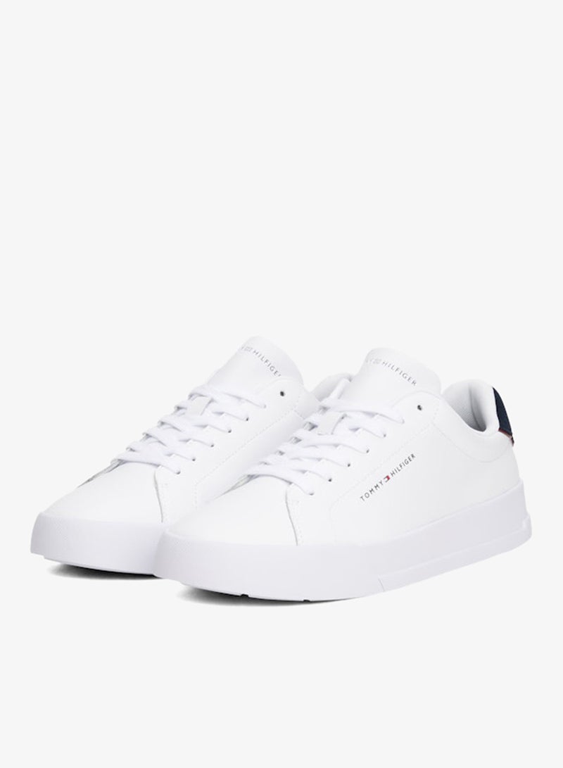TOMMY HILFIGER Logo Court Trainers With Leather - Image 3