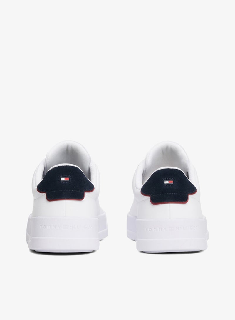 TOMMY HILFIGER Logo Court Trainers With Leather - Image 4