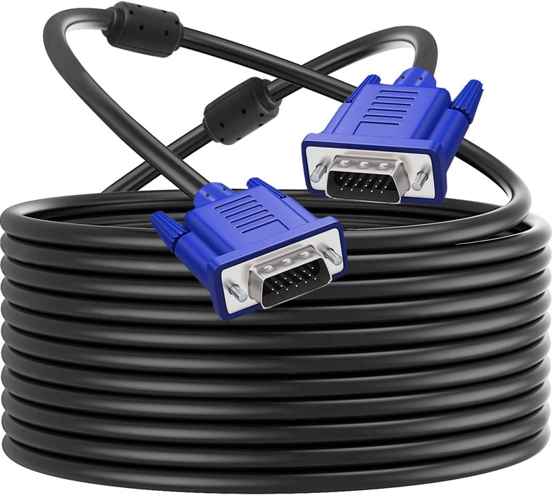 PASOW VGA to VGA Monitor Cable HD15 Male to Male for TV Computer Projector (40 Feet) - Image 1