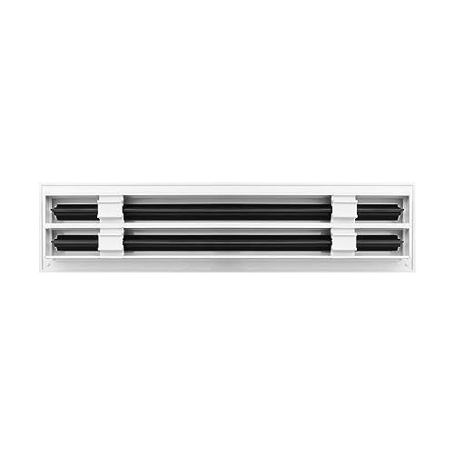 BUILDMART - 18" Linear Slot Diffuser - (2 Slot) Double Slot - White Decorative Air Vent - Modern AC Vent Cover for Ceiling, Walls & Floors - Texas Buildmart - Image 2