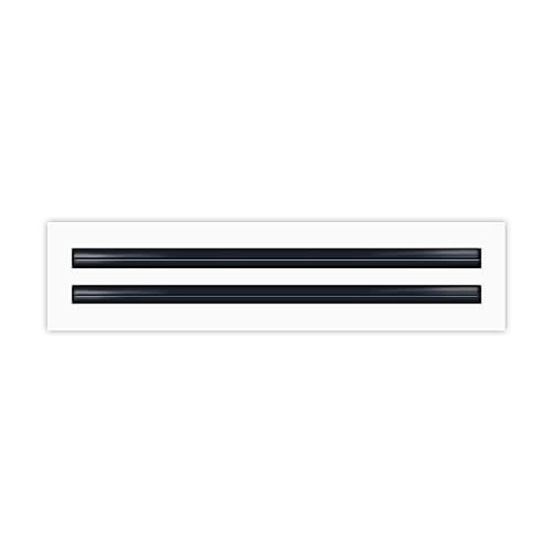 BUILDMART - 18" Linear Slot Diffuser - (2 Slot) Double Slot - White Decorative Air Vent - Modern AC Vent Cover for Ceiling, Walls & Floors - Texas Buildmart - Image 1