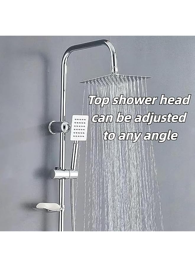 The Bros Shower Sets For Bathroom, Shower Set And Bathroom Fixtures Without Tap, Shower System Included Rainfall Shower Head, Handheld Shower, Hoses For Bathroom,Chrome (Silvery) - Image 5