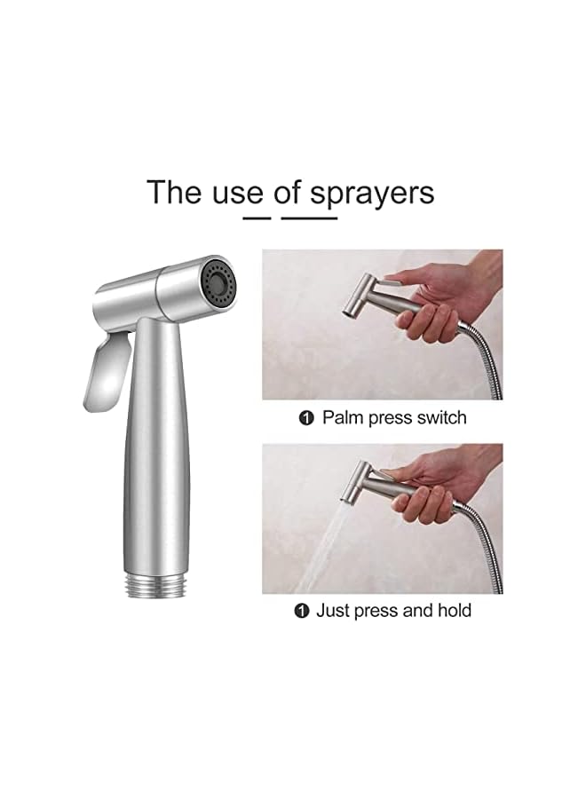 The Bros رشاش بيديت محمول شطاف حفاضات قماش رشاش مرحاض من الفولاذ المقاوم للصدأ مصقول دش حمام - Image 3