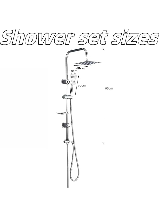 The Bros Shower Sets For Bathroom, Shower Set And Bathroom Fixtures Without Tap, Shower System Included Rainfall Shower Head, Handheld Shower, Hoses For Bathroom,Chrome (Silvery) - Image 2