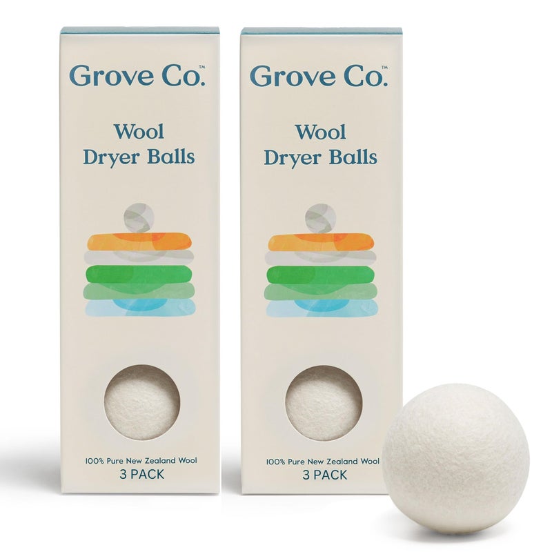 Grove Co. Wool Dryer Balls, Reusable Laundry Balls for Dryer, 100% New Zealand Wool, Reduce Drying Time, Wrinkles & Static, Sustainably Designed Laundry Essentials, Hypoallergenic, Unscented, 3 Pack - Image 1
