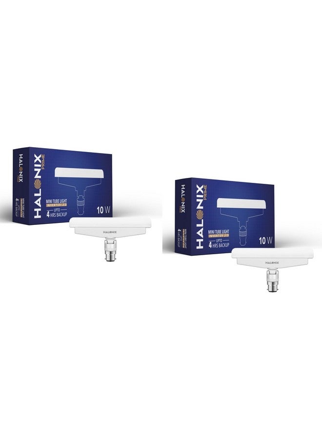 Halonix 10W B22D Rechargeable Emergency Led Light T Shape Bulb|Color-Cool Day White|Pack Of 2|Inverter Led Bulb. - Image 1