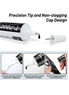 Excefore 2 x 110ML T 7000 Pone Repair Glue, Multipurpose T-7000 Super Glue Semi Fluid Black Adhesive for Phone Screen Repair, Craft, Wooden, Leather, Shoes, Jewelry Making  - Image 3
