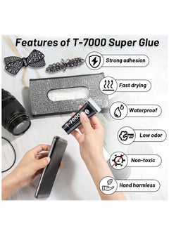 Excefore 2 x 110ML T 7000 Pone Repair Glue, Multipurpose T-7000 Super Glue Semi Fluid Black Adhesive for Phone Screen Repair, Craft, Wooden, Leather, Shoes, Jewelry Making  - Image 2