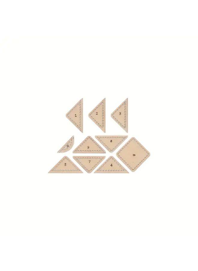 Fashion Square Stitch Wallet DIY Leather Craft Set with Kraft Paper Stencil - Image 3
