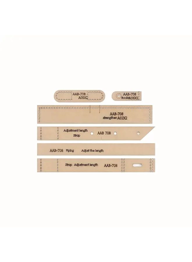 Fashion Square Stitch Wallet DIY Leather Craft Set with Kraft Paper Stencil - Image 4