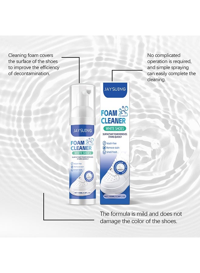 جايسوينغ 100 مل منظف رغوي للأحذية البيضاء - منظف رغوي أحذية بيضاء - رغوة خافضة للتوتر السطحي تزيل البقع بسرعة - رغوة بخاخ تنظيف الأحذية الرياضية - قماش حذاء رياضي - تبييض واصفرار حواف الأحذية - Image 4