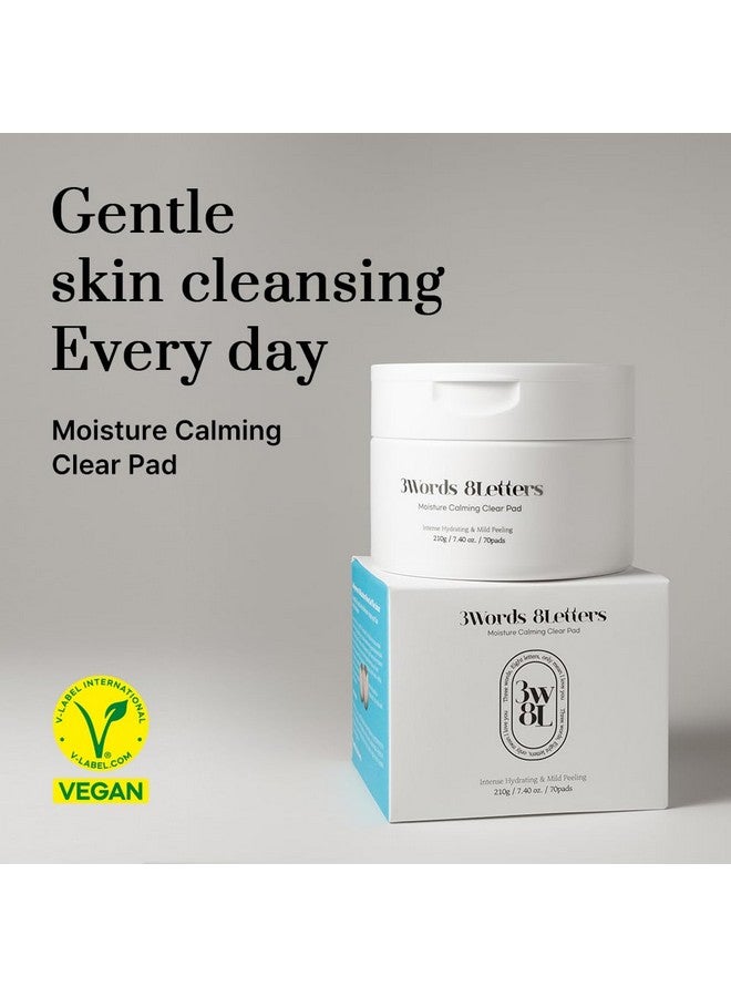 3words 8letters [3W8L] Moisture Calming Clear Pads 70 counts | Vegan Toner Pad For All Skin Types | Gentle Facial Peels & Resurfacing Treatment | Korean Skin Care | k-beauty | 3Words 8Letters - Image 2