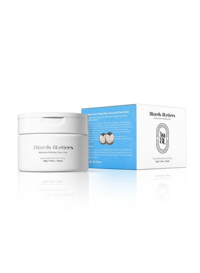 3words 8letters [3W8L] Moisture Calming Clear Pads 70 counts | Vegan Toner Pad For All Skin Types | Gentle Facial Peels & Resurfacing Treatment | Korean Skin Care | k-beauty | 3Words 8Letters - Image 1