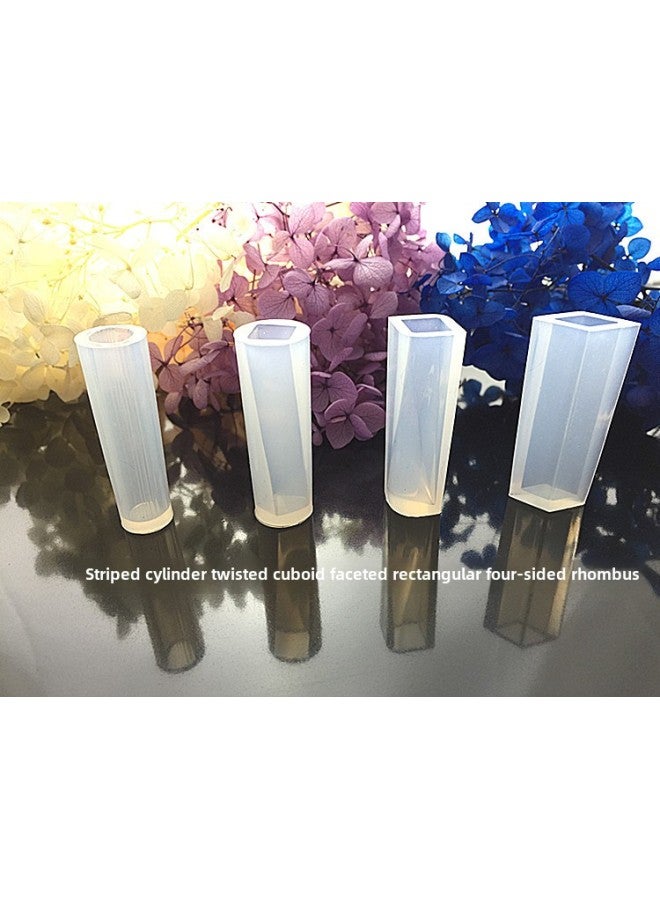 Crystal Drops Pendant Silicone Mold Polishing-free DIY Handmade Jewelry Long Cylinder Trapezoidal Crystal Shape-Specifications:Four-sided Rhombic Body Strip Die - Image 2