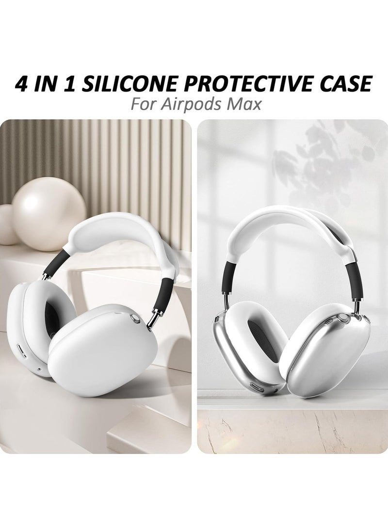 AROAQ Suitable for Airpods Max Protective Cover Apple Max Earphone Shell Solid Color Silicone Soft Shell Earphone Cover Three-Piece Set  - Image 2