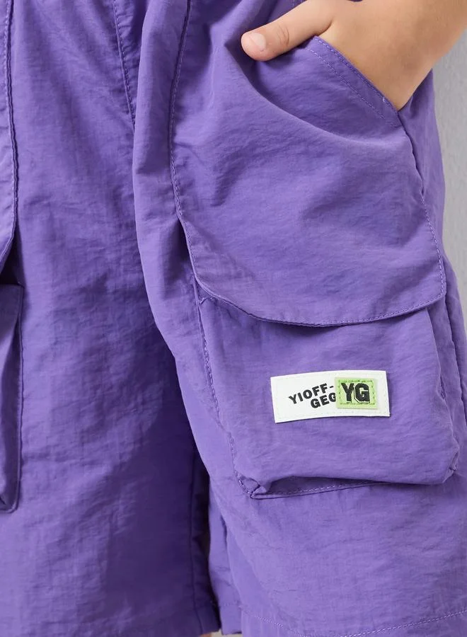 Take Two Purple Boys Purple Elasticated Waistband Shorts for Men | Best Price UAE