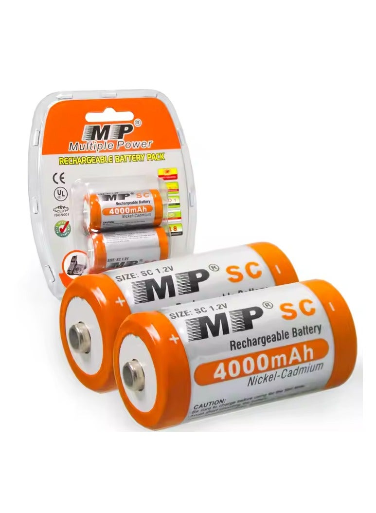أم بي بطارية قابلة لإعادة الشحن MP Sub C 1.2V 4000mAh SC Ni-Cd – سعة عالية وعمر طويل – مثالية للأدوات الكهربائية والألعاب وأنظمة الطاقة الشمسية والمزيد - Image 1