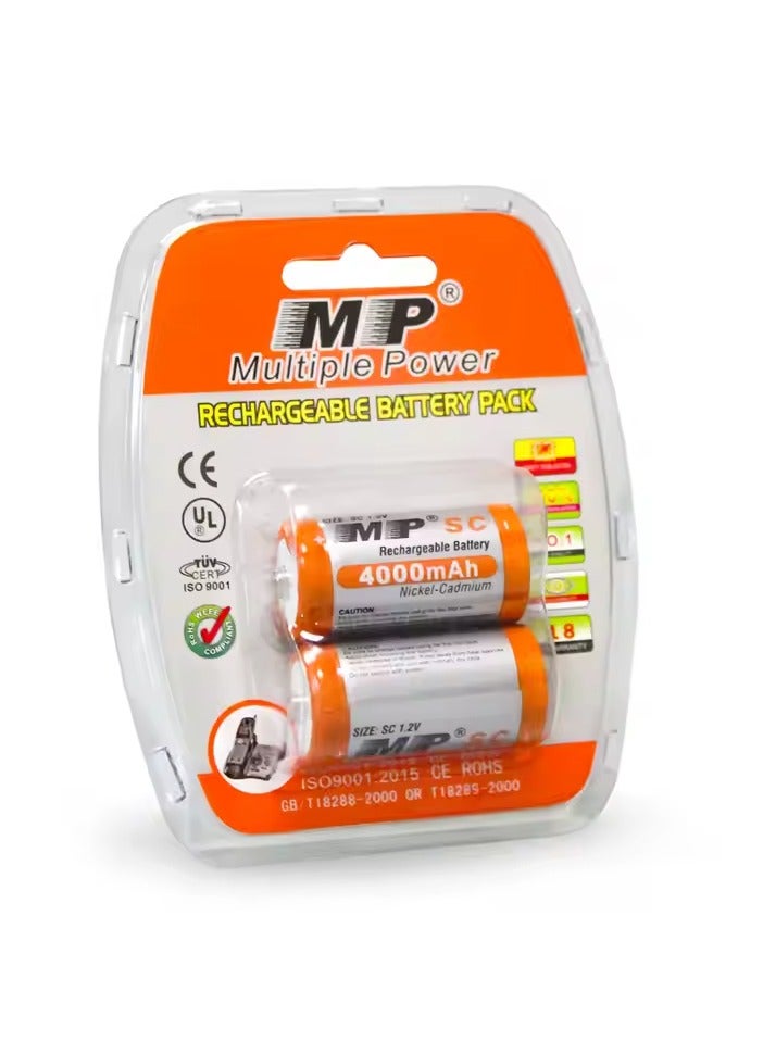 أم بي بطارية قابلة لإعادة الشحن MP Sub C 1.2V 4000mAh SC Ni-Cd – سعة عالية وعمر طويل – مثالية للأدوات الكهربائية والألعاب وأنظمة الطاقة الشمسية والمزيد - Image 2
