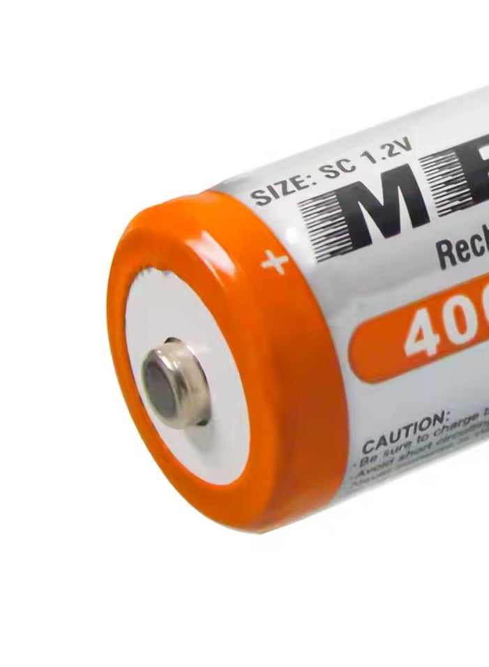 أم بي بطارية قابلة لإعادة الشحن MP Sub C 1.2V 4000mAh SC Ni-Cd – سعة عالية وعمر طويل – مثالية للأدوات الكهربائية والألعاب وأنظمة الطاقة الشمسية والمزيد - Image 3