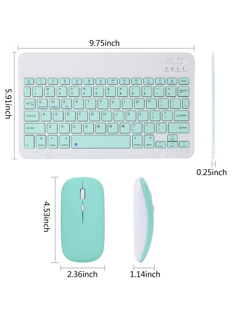 Wireless Bluetooth Three System Universal Mobilephone and Tablet Keyboard with Mouse Set - English Blue - Image 2