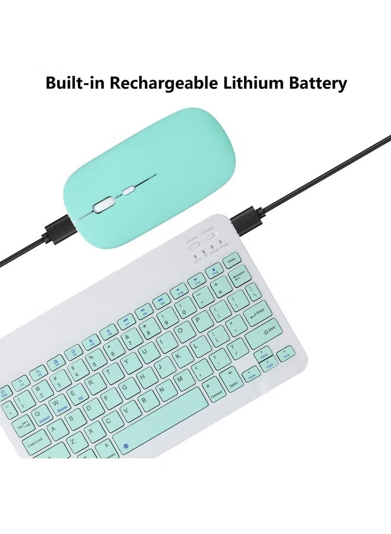 Wireless Bluetooth Three System Universal Mobilephone and Tablet Keyboard with Mouse Set - English Blue - Image 5