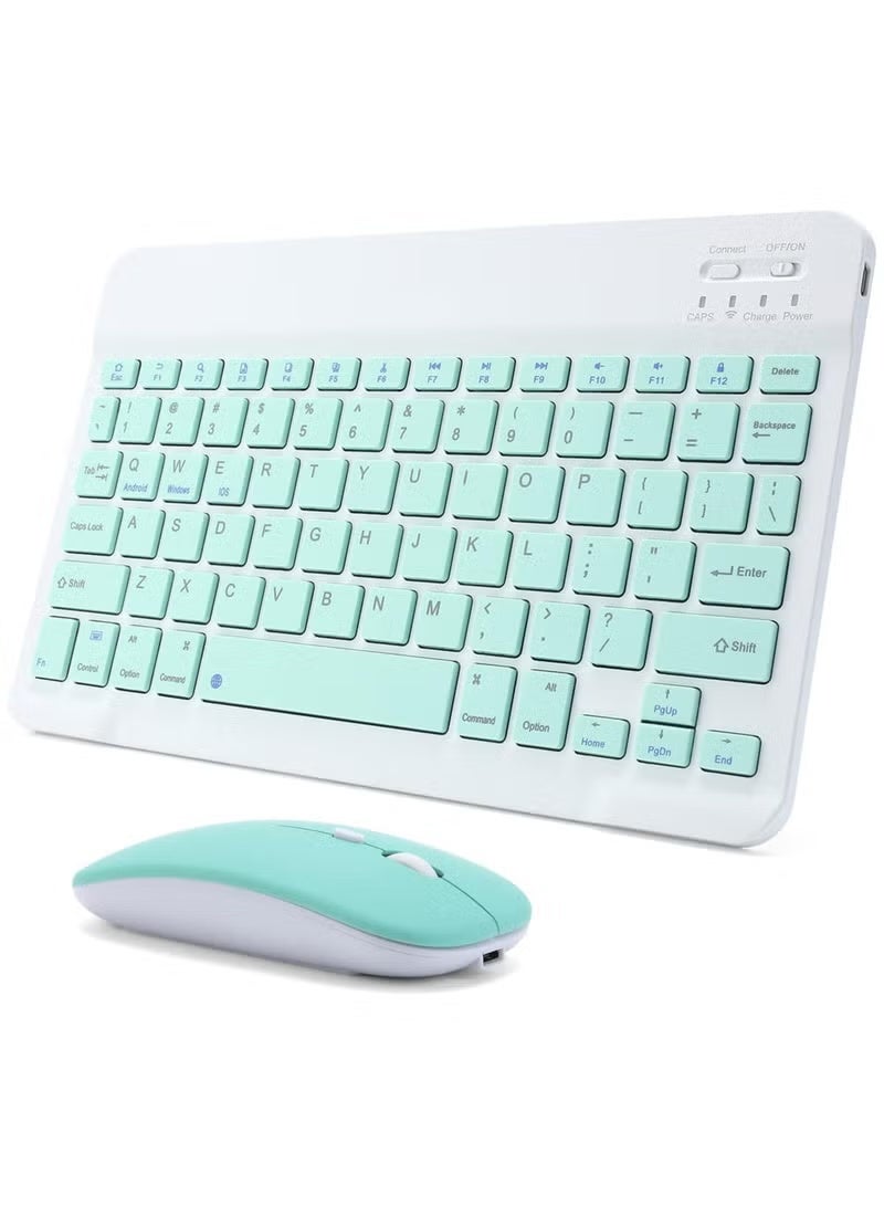 Wireless Bluetooth Three System Universal Mobilephone and Tablet Keyboard with Mouse Set - English Blue - Image 4