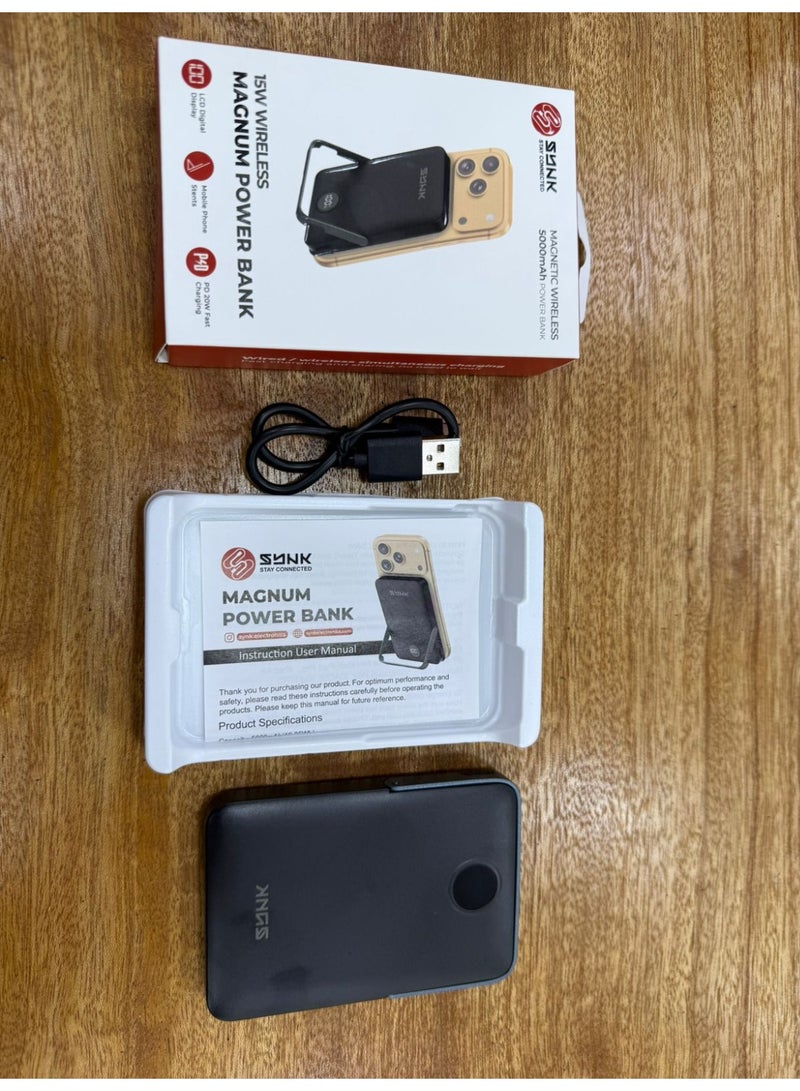 SYNK Magnum 5000mAh MagSafe Wireless Power Bank with Stand - Image 5