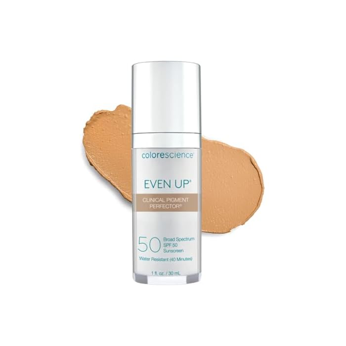 Colorescience Even Up Clinical Pigment Perfector, Water Resistant, Mineral Facial Sunscreen & Primer, Broad Spectrum 50 SPF UV Skin Protection, 1 Fl Oz