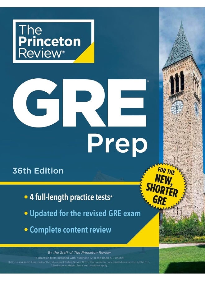 Princeton Review GRE Prep, 36th Edition: 4 Practice Tests + Review & Techniques + Online Features  - Image 1