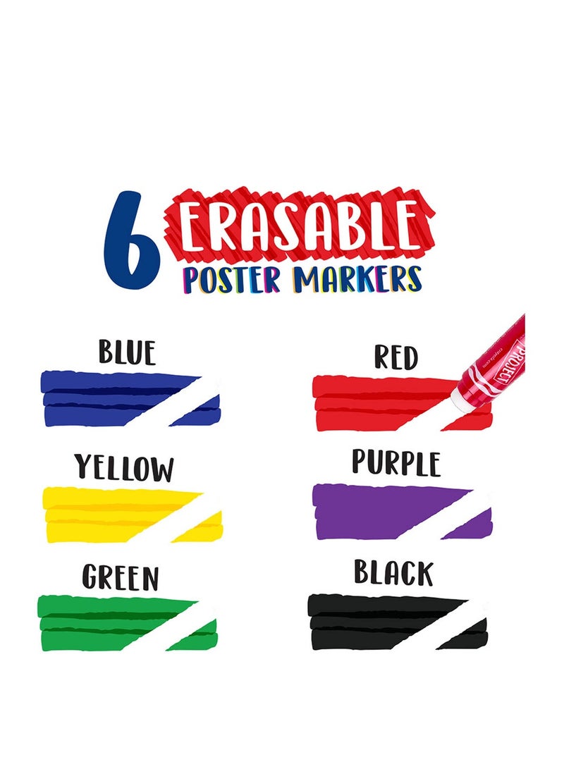 Crayola Project Erasable Poster Markers 6 Pieces - Image 2