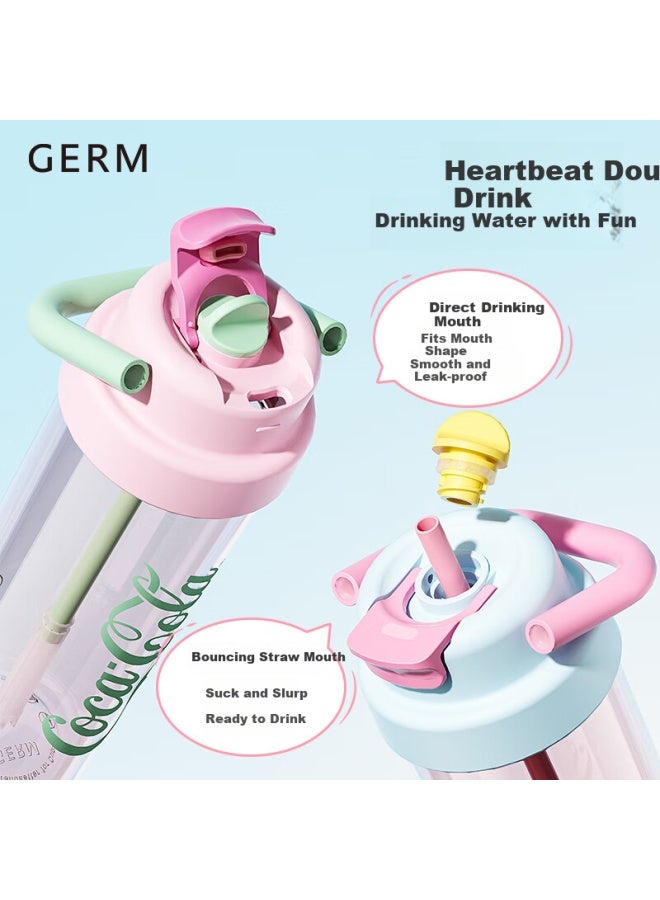 Germ Coca-cola Summer Plastic Cup Straw Water Bottle, Heat-resistant Large Capacity Portable Cup For Women, 700ml Qinghe - Image 4