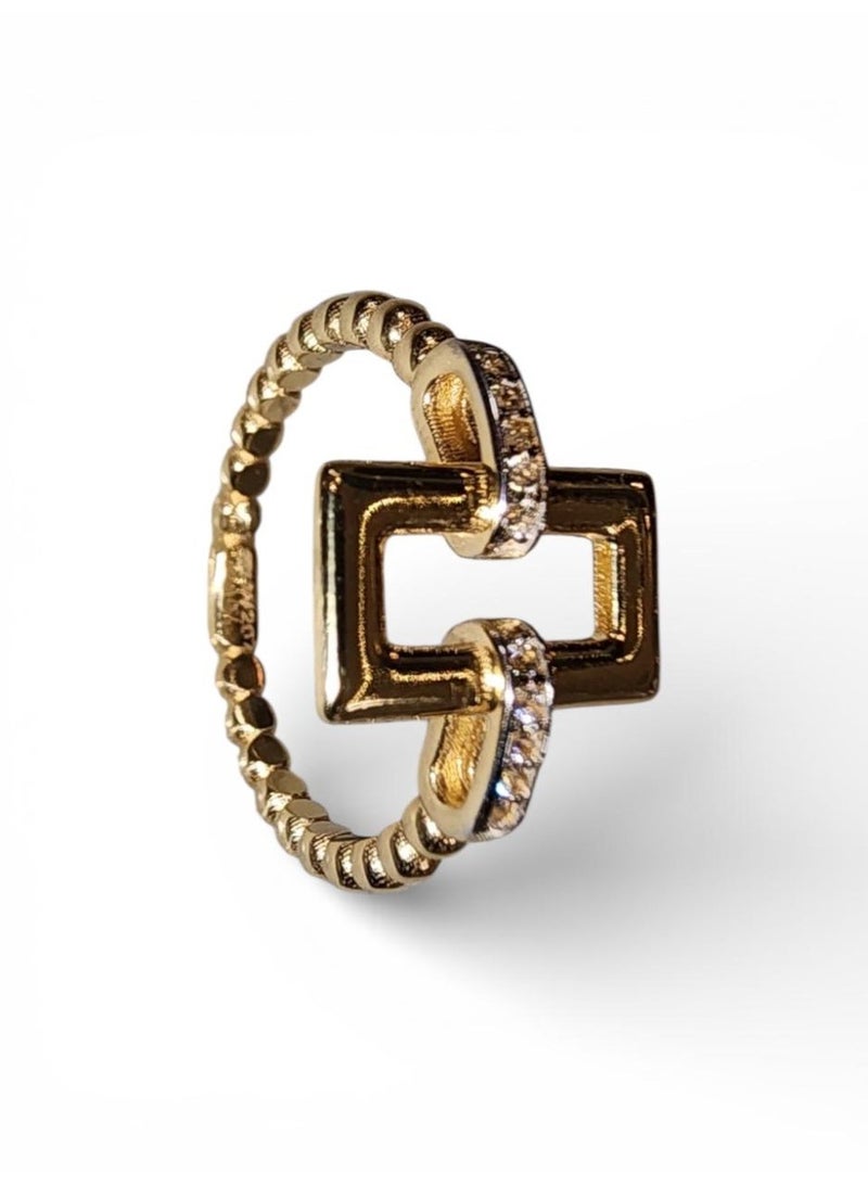 روبي آرت الذهب خاتم نسائي أنيق من الذهب الخالص عيار 18 قيراطًا، وزنه 3.300 جرام - Image 2